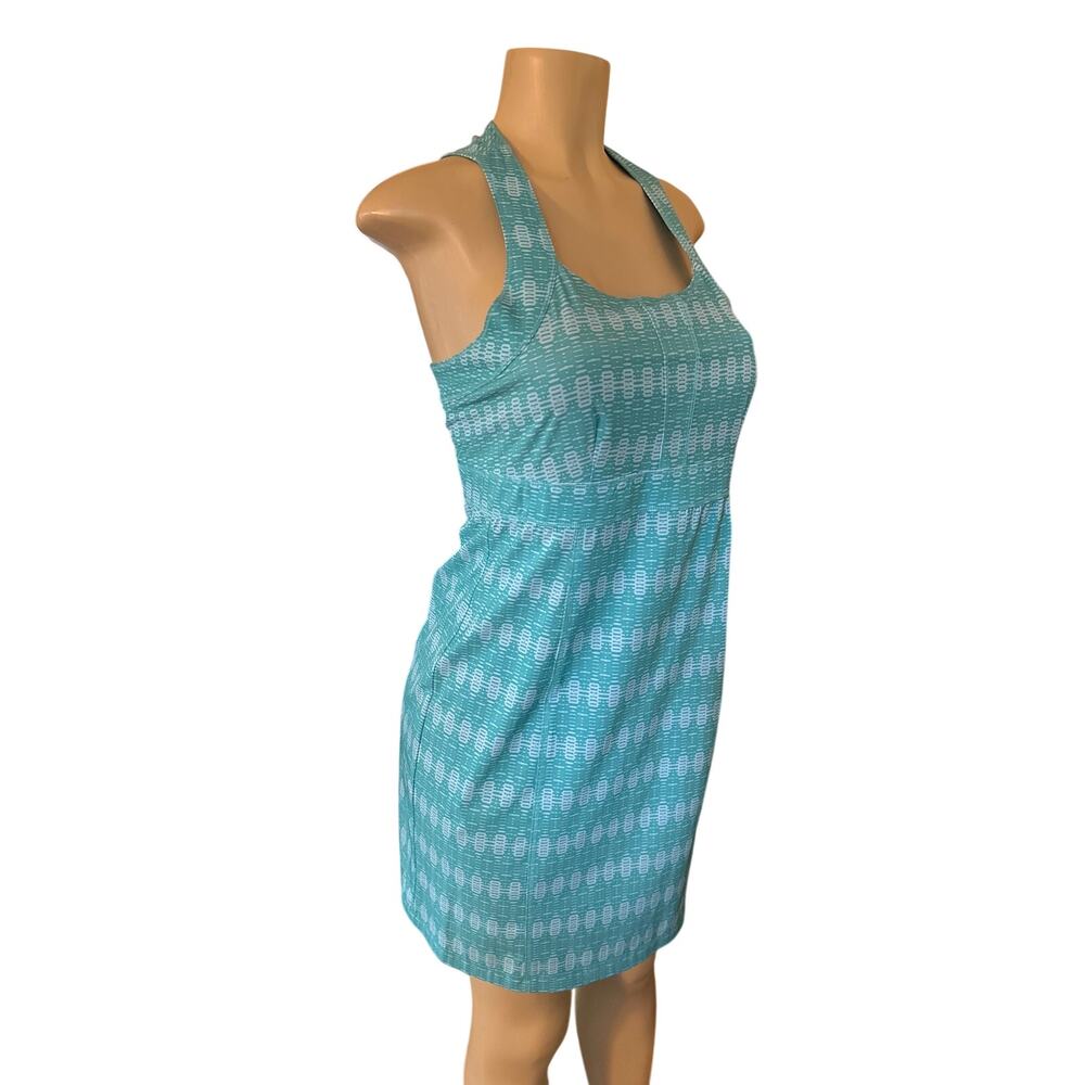 Women 6 Title Nine Trouble Racerback Dress Blue Print Nimblene Travel Swim Hike